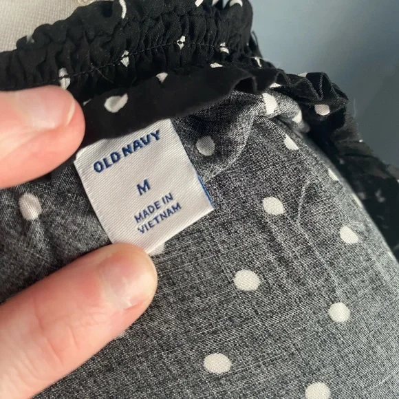 Old Navy Black Polka Dot Maxi Dress - Picture 2 of 7